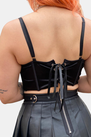 Widow Faux Leather Underbust Corset - Black – Dolls Kill