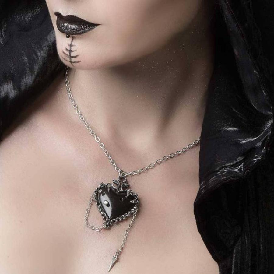 Gothic Punk Chain Layered Necklace Heart Shaped Pendant Choker Jewelry |  eBay